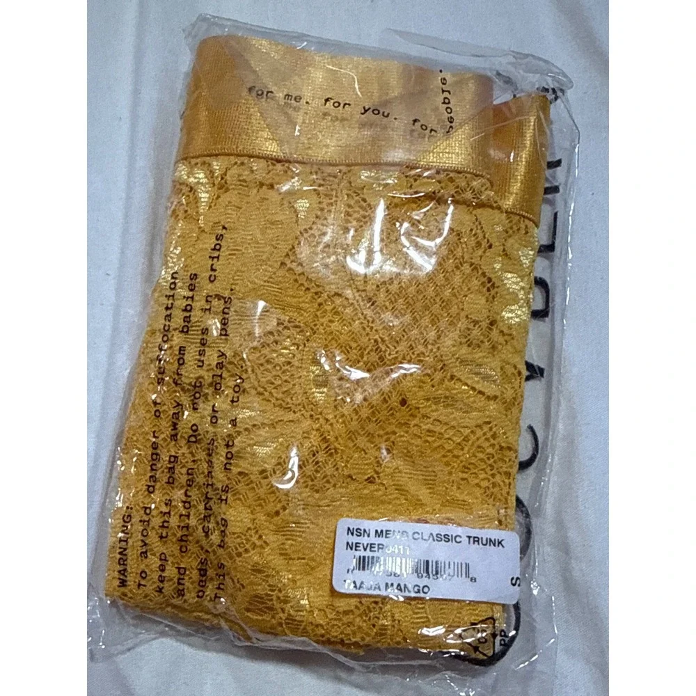 Cosabella Never Say Never Lace Classic Trunk Boxer Brief yellow size S